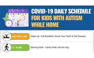 Covid 19 Daily Schedule for Kids with Autism